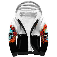 Death Skull Sherpa Hoodie I Never Alone My Demon With Me 24/7 - Wonder Print Shop