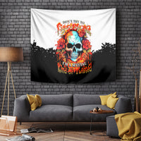 Flower Skull Tapestry Don't Try To Figured Me Out I Special Kind Fire Flower - Wonder Print Shop