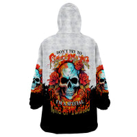 Death Skull Wearable Blanket Hoodie I Never Alone My Demon With Me 24/7 - Wonder Print Shop
