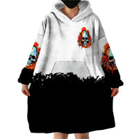 Death Skull Wearable Blanket Hoodie I Never Alone My Demon With Me 24/7 - Wonder Print Shop