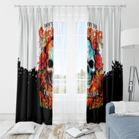 Flower Skull Window Curtain Don't Try To Figured Me Out I Special Kind Fire Flower - Wonder Print Shop
