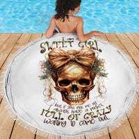 Girl Skull Beach Blanket I Sweet Girl Full Of Crazy - Wonder Print Shop