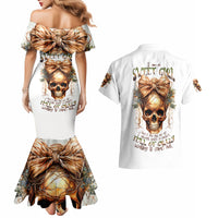 Girl Skull Couples Matching Mermaid Dress and Hawaiian Shirt I Sweet Girl Full Of Crazy - Wonder Print Shop