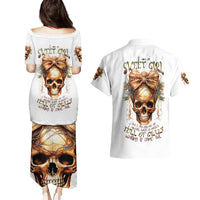 Girl Skull Couples Matching Puletasi Dress and Hawaiian Shirt I Sweet Girl Full Of Crazy - Wonder Print Shop