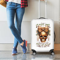 Girl Skull Luggage Cover I Sweet Girl Full Of Crazy - Wonder Print Shop