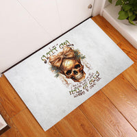 Girl Skull Rubber Doormat I Sweet Girl Full Of Crazy - Wonder Print Shop