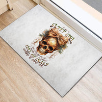 Girl Skull Rubber Doormat I Sweet Girl Full Of Crazy - Wonder Print Shop