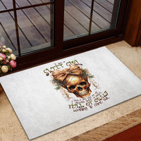 Girl Skull Rubber Doormat I Sweet Girl Full Of Crazy - Wonder Print Shop
