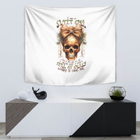 Girl Skull Tapestry I Sweet Girl Full Of Crazy - Wonder Print Shop