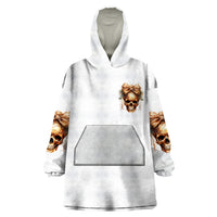 Devil Skull Wearable Blanket Hoodie I Never Alone My Demon With Me 24/7 - Wonder Print Shop