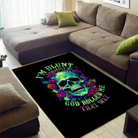Flower Skull Area Rug I Blunt Because God Rolled Me That Way - Wonder Print Shop