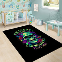 Flower Skull Area Rug I Blunt Because God Rolled Me That Way - Wonder Print Shop
