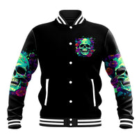 Flower Skull Baseball Jacket I Blunt Because God Rolled Me That Way - Wonder Print Shop