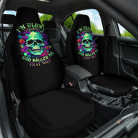 Flower Skull Car Seat Cover I Blunt Because God Rolled Me That Way - Wonder Print Shop