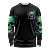 Flower Skull Long Sleeve Shirt I Blunt Because God Rolled Me That Way - Wonder Print Shop
