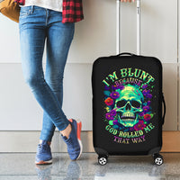Flower Skull Luggage Cover I Blunt Because God Rolled Me That Way - Wonder Print Shop
