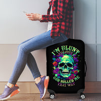 Flower Skull Luggage Cover I Blunt Because God Rolled Me That Way - Wonder Print Shop