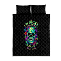 Flower Skull Quilt Bed Set I Blunt Because God Rolled Me That Way - Wonder Print Shop