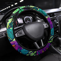 Flower Skull Steering Wheel Cover I Blunt Because God Rolled Me That Way - Wonder Print Shop