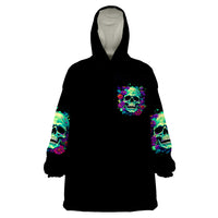 Devil Skull Wearable Blanket Hoodie It's Not How Crazy Iam But Enjoy It Make Me Dangerous - Wonder Print Shop