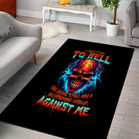 Thunder Skull Area Rug I Can't Go To Hell Devil Restrainning Order Against Me - Wonder Print Shop