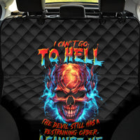 Thunder Skull Back Car Seat Cover I Can't Go To Hell Devil Restrainning Order Against Me - Wonder Print Shop