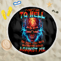 Thunder Skull Beach Blanket I Can't Go To Hell Devil Restrainning Order Against Me - Wonder Print Shop