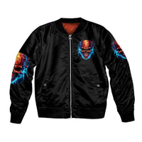 Thunder Skull Bomber Jacket I Can't Go To Hell Devil Restrainning Order Against Me - Wonder Print Shop