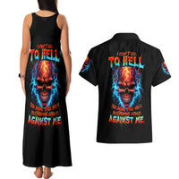 Thunder Skull Couples Matching Tank Maxi Dress and Hawaiian Shirt I Can't Go To Hell Devil Restrainning Order Against Me - Wonder Print Shop