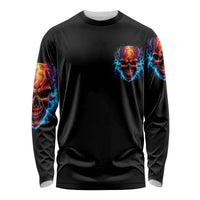 Thunder Skull Long Sleeve Shirt I Can't Go To Hell Devil Restrainning Order Against Me - Wonder Print Shop