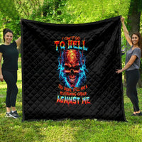 Thunder Skull Quilt I Can't Go To Hell Devil Restrainning Order Against Me - Wonder Print Shop