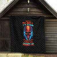 Thunder Skull Quilt I Can't Go To Hell Devil Restrainning Order Against Me - Wonder Print Shop