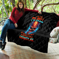 Thunder Skull Quilt I Can't Go To Hell Devil Restrainning Order Against Me - Wonder Print Shop