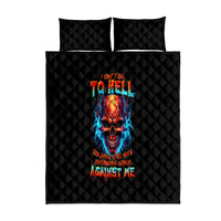 Thunder Skull Quilt Bed Set I Can't Go To Hell Devil Restrainning Order Against Me - Wonder Print Shop