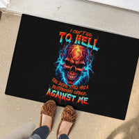 Thunder Skull Rubber Doormat I Can't Go To Hell Devil Restrainning Order Against Me - Wonder Print Shop