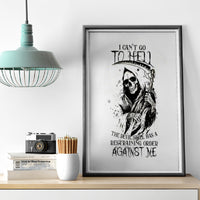 Skull Reaper Canvas Wall Art I Can't Go To Hell Devil Restrainning Order Against Me - Wonder Print Shop