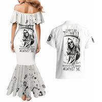 Skull Reaper Couples Matching Mermaid Dress and Hawaiian Shirt I Can't Go To Hell Devil Restrainning Order Against Me - Wonder Print Shop