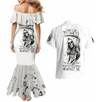 Skull Reaper Couples Matching Mermaid Dress and Hawaiian Shirt I Can't Go To Hell Devil Restrainning Order Against Me - Wonder Print Shop