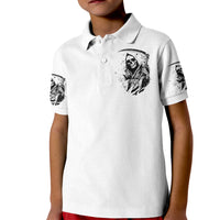 Skull Reaper Kid Polo Shirt I Can't Go To Hell Devil Restrainning Order Against Me - Wonder Print Shop