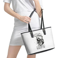 Skull Reaper Leather Tote Bag I Can't Go To Hell Devil Restrainning Order Against Me - Wonder Print Shop