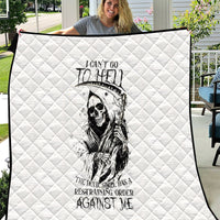 Skull Reaper Quilt I Can't Go To Hell Devil Restrainning Order Against Me - Wonder Print Shop