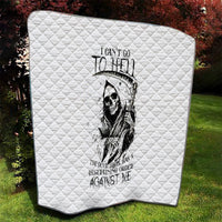 Skull Reaper Quilt I Can't Go To Hell Devil Restrainning Order Against Me - Wonder Print Shop
