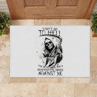 Skull Reaper Rubber Doormat I Can't Go To Hell Devil Restrainning Order Against Me - Wonder Print Shop