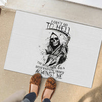 Skull Reaper Rubber Doormat I Can't Go To Hell Devil Restrainning Order Against Me - Wonder Print Shop