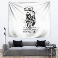 Skull Reaper Tapestry I Can't Go To Hell Devil Restrainning Order Against Me - Wonder Print Shop