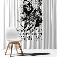 Skull Reaper Window Curtain I Can't Go To Hell Devil Restrainning Order Against Me - Wonder Print Shop