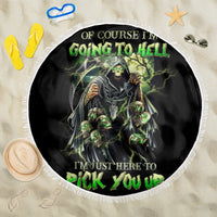 Skull Reaper Beach Blanket I Going To Hell Just Pick You Up - Wonder Print Shop