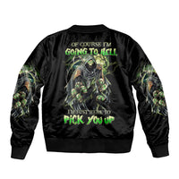 Skull Reaper Bomber Jacket I Going To Hell Just Pick You Up - Wonder Print Shop
