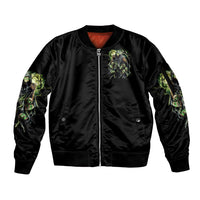 Fire Skull Sleeve Zip Bomber Jacket Judge Me When You're Perfect Otherwise Shut Up - Wonder Print Shop