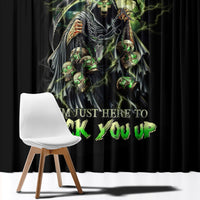 Skull Reaper Window Curtain I Going To Hell Just Pick You Up - Wonder Print Shop